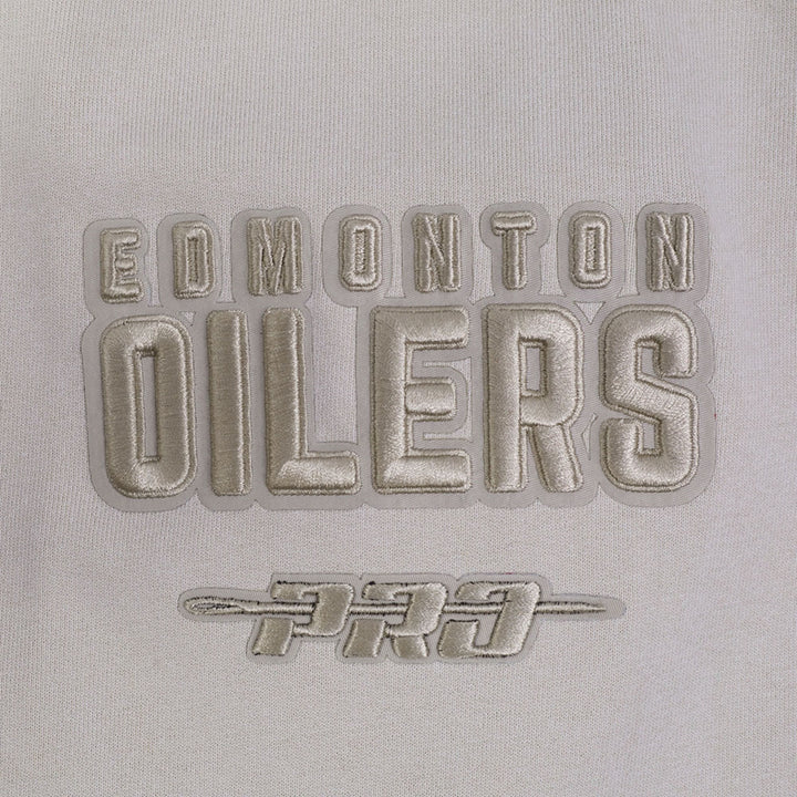 Edmonton Oilers Pro Standard Enzyme Wash Cream Drop Shoulder Crewneck