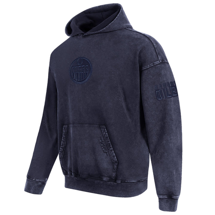 Edmonton Oilers Pro Standard Enzyme Wash Navy Drop Shoulder Hoodie