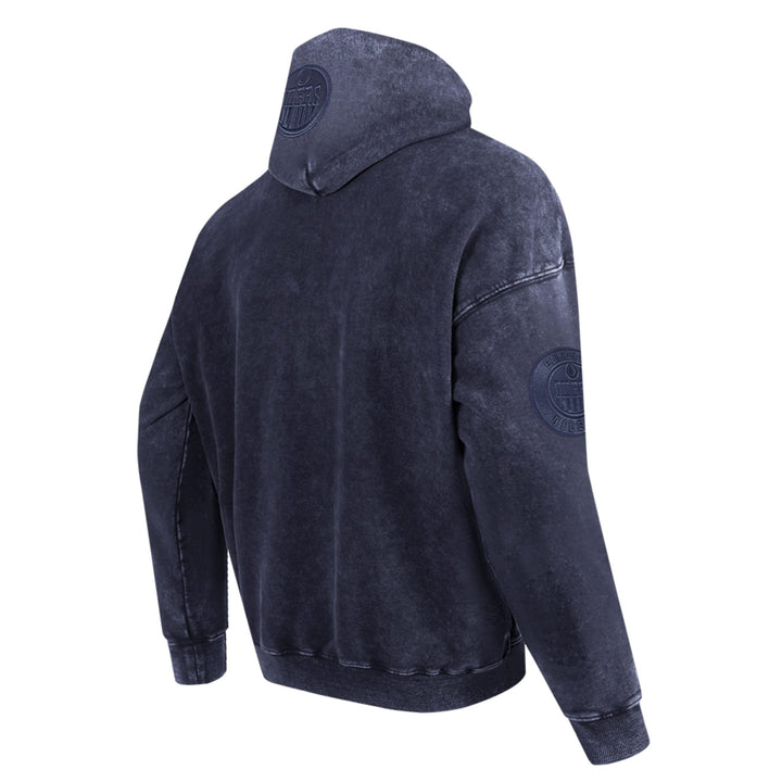 Edmonton Oilers Pro Standard Enzyme Wash Navy Drop Shoulder Hoodie