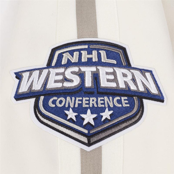 Edmonton Oilers Pro Standard Game Day Alternate Logo Cream Bomber Jacket