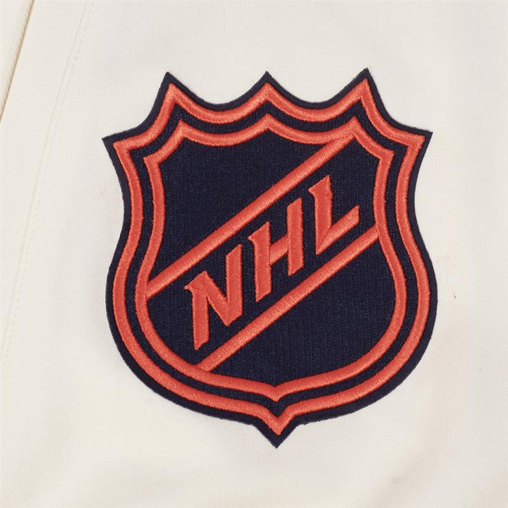 Edmonton Oilers Pro Standard Game Day Alternate Logo Cream Bomber Jacket