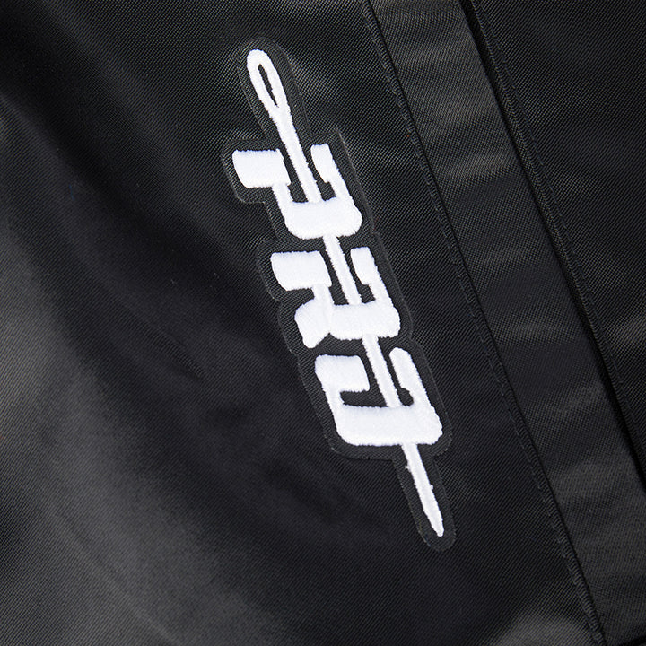 Edmonton Oilers Unisex Pro Standard Pick Stitch Black Satin Varsity Jacket