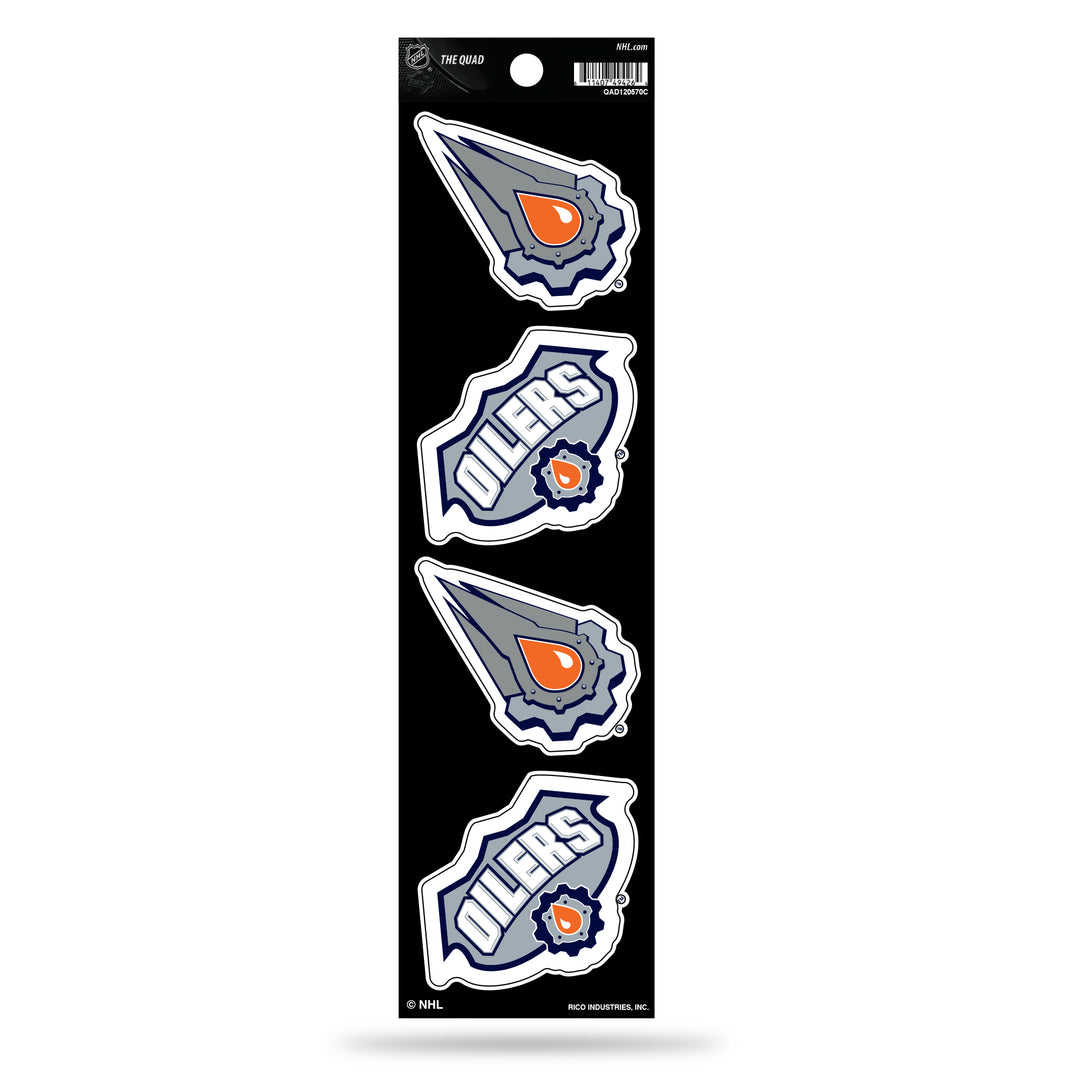 Edmonton Oilers Reverse Retro Four Piece Decal Set