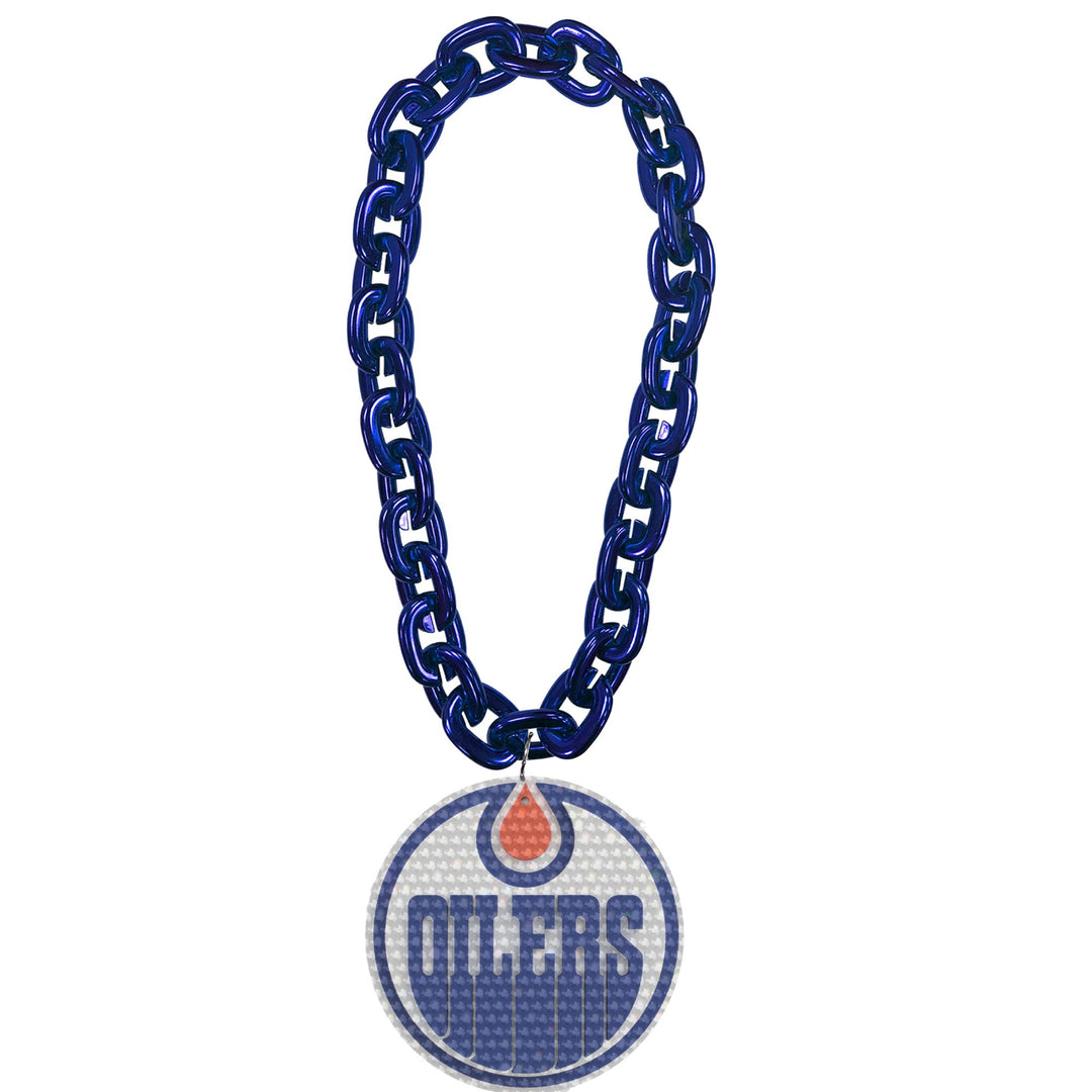 Edmonton Oilers Royal Blue 3D Bling Primary Logo Fan Chain Necklace