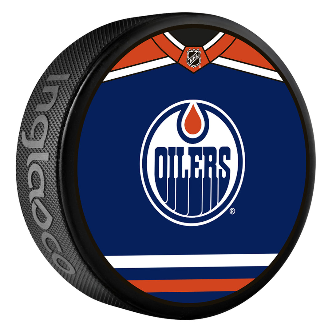 Edmonton Oilers Royal Jersey Design Puck