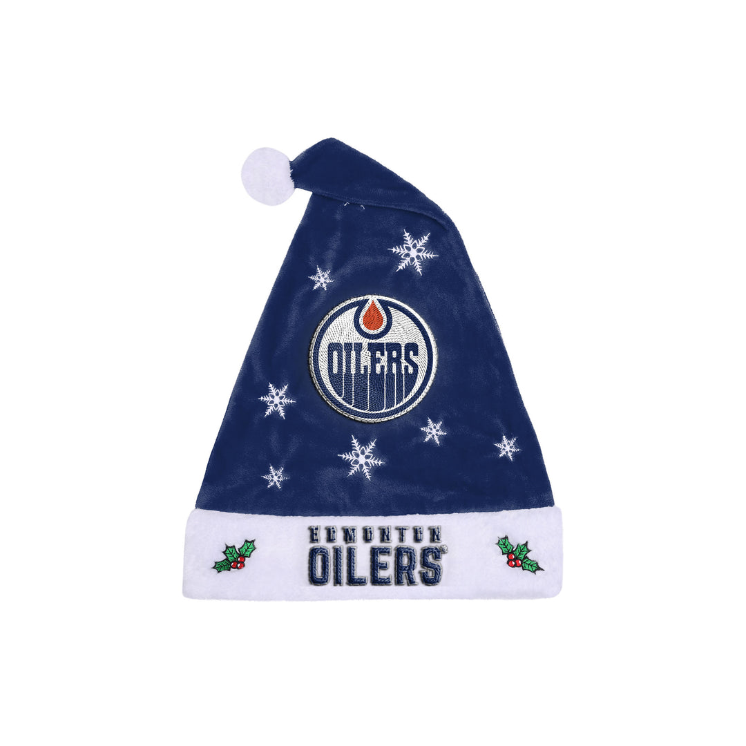 Edmonton Oilers Snowflake Holiday Santa Hat