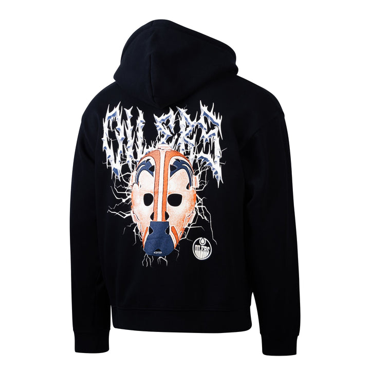 Edmonton Oilers Sport Design Sweden Black Goalie Mask Relaxed Hoodie