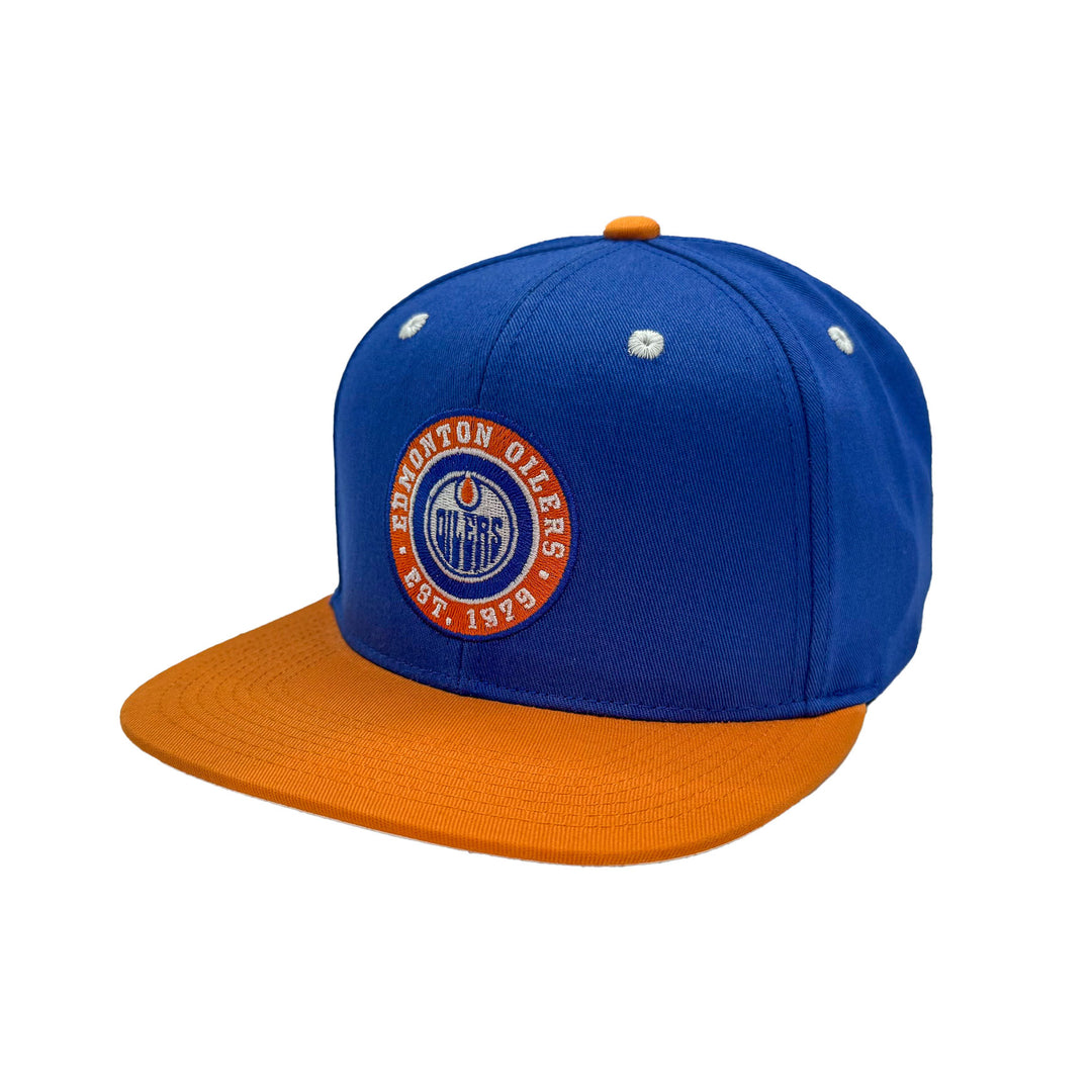 Edmonton Oilers Sport Design Sweden Blue Home Logo Flat Brim Snapback Hat