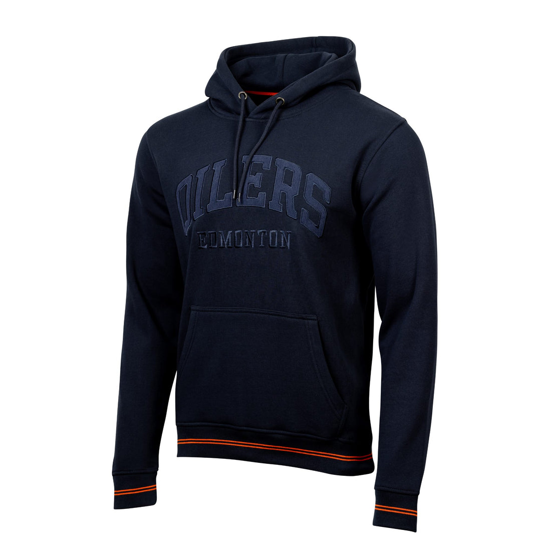 Edmonton Oilers Sport Design Sweden Oversized Corduroy Wordmark Navy Hoodie
