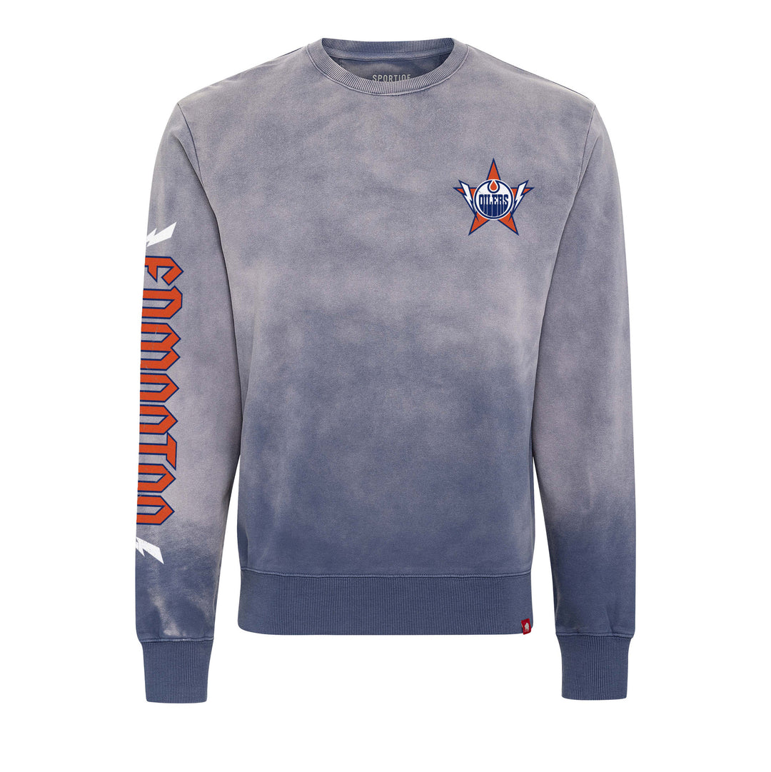 Edmonton Oilers Sportiqe Biltmore Lake Blue Crewneck Sweatshirt