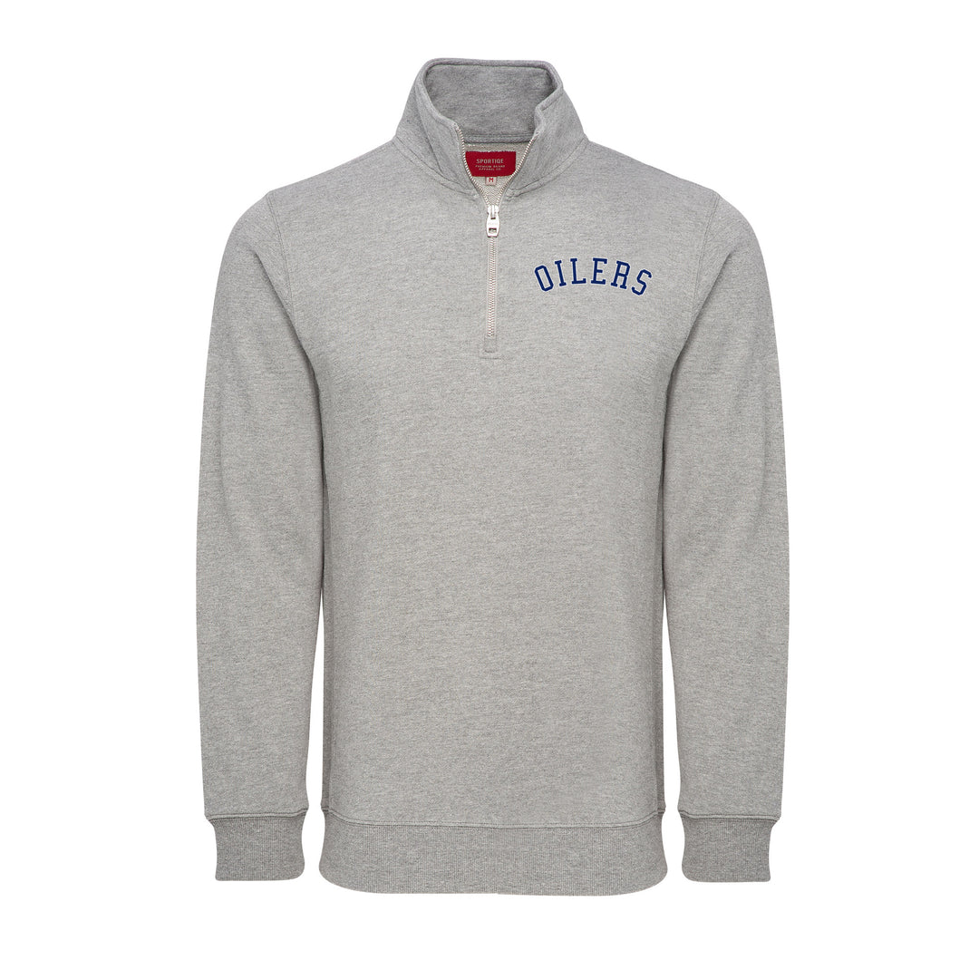 Edmonton Oilers Sportiqe Navigator Fleece Grey Half-Zip Sweatshirt