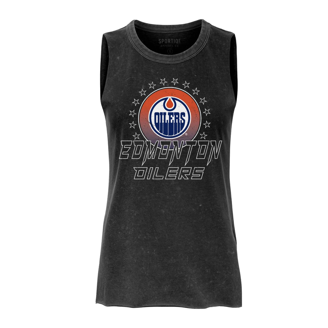 Edmonton Oilers Women's Sportiqe Turner Asphalt Washed Black Tank