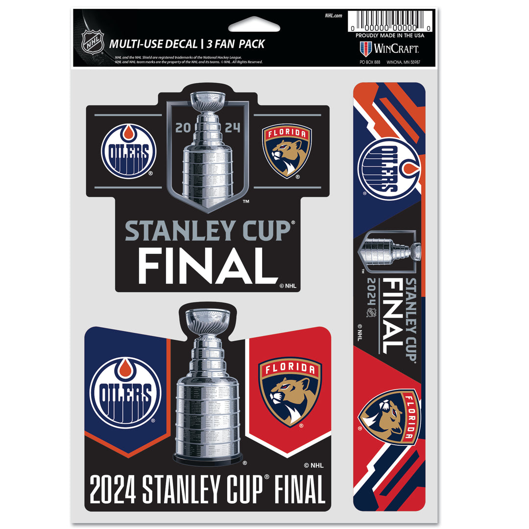Edmonton Oilers 2024 Stanley Cup Final Dueling 3 Pack Decal Set