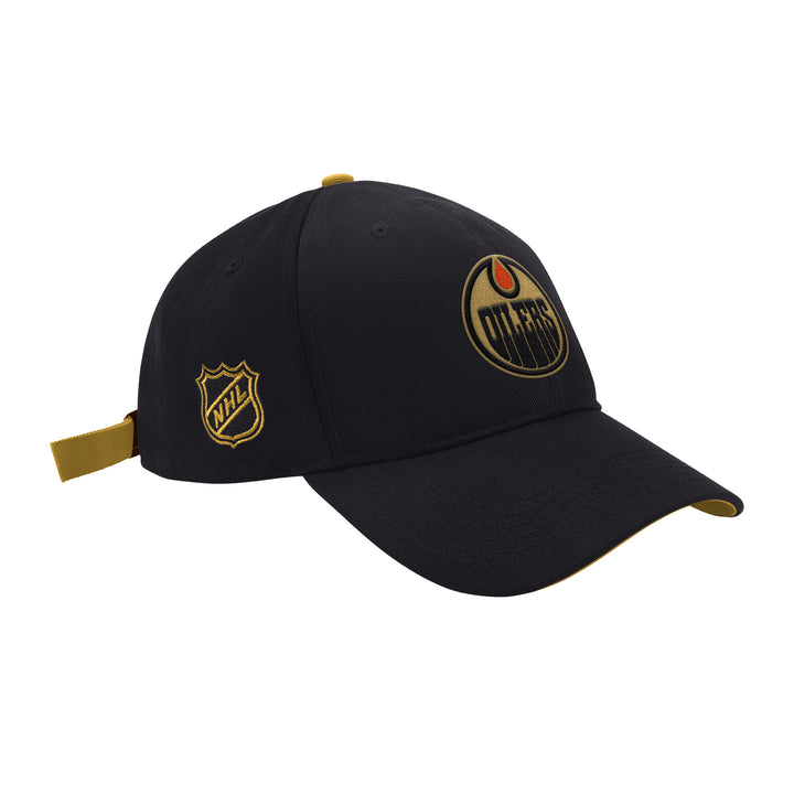 Edmonton Oilers Starter Black Fashion Flowers Adjustable Hat