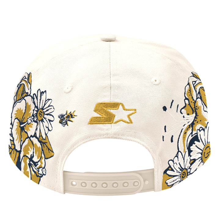 Edmonton Oilers Starter Cream Fashion Flowers Classic Starfit Snapback Hat