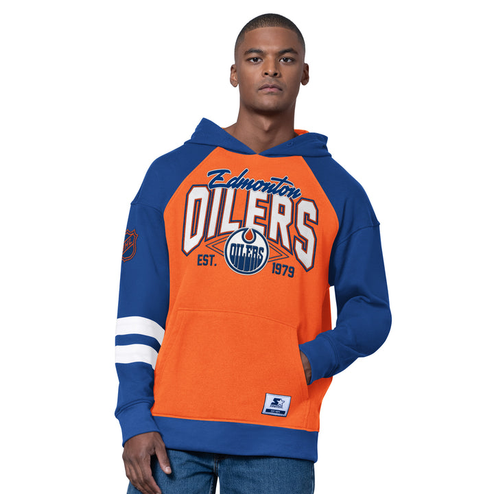 Edmonton Oilers Starter Orange Interception Hoodie