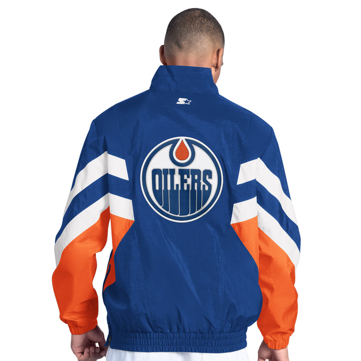 Edmonton Oilers Starter Royal Striker Half-Zip Jacket