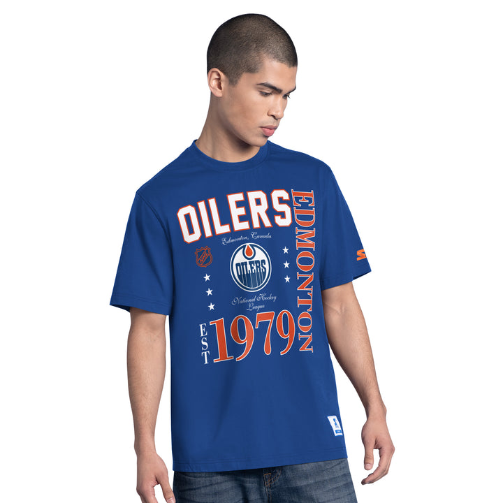 Edmonton Oilers Starter Royal Vintage Game Day T-Shirt