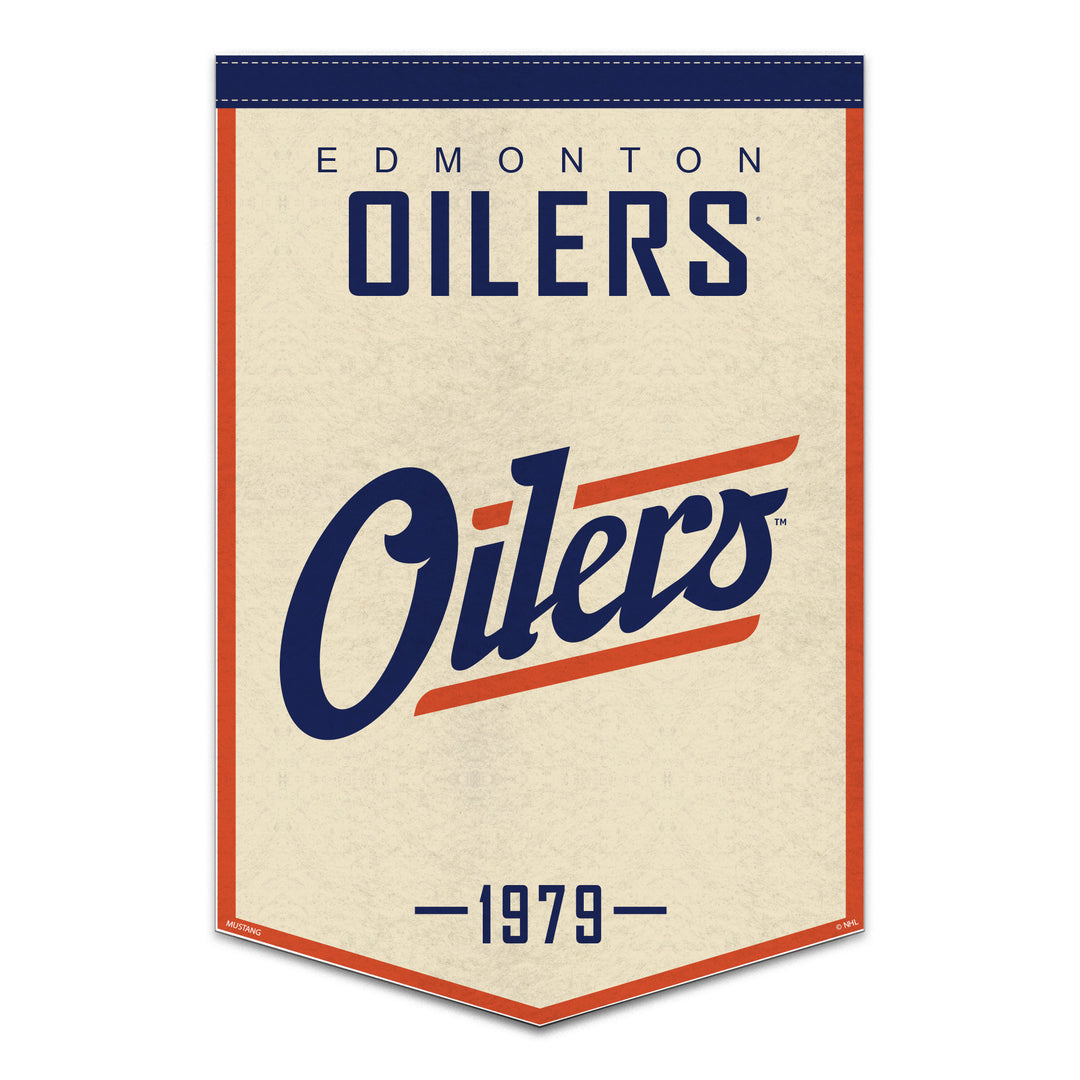 Edmonton Oilers Sublimated Alternate Logo 10" x 15" Felt Banner