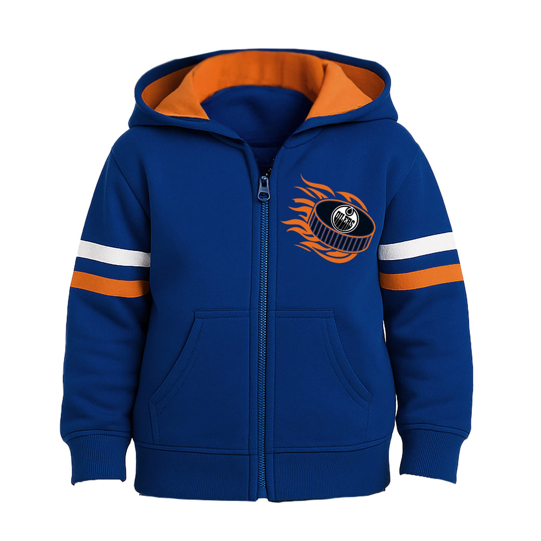 Edmonton Oilers Toddler Authentics Royal Full-Zip Hoodie
