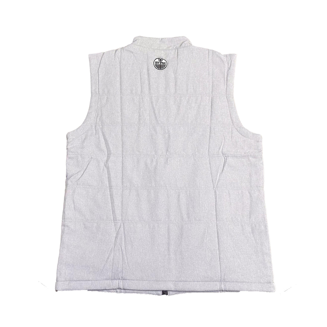 Edmonton Oilers TravisMathew Interlude Heather Sleet Puffer Vest