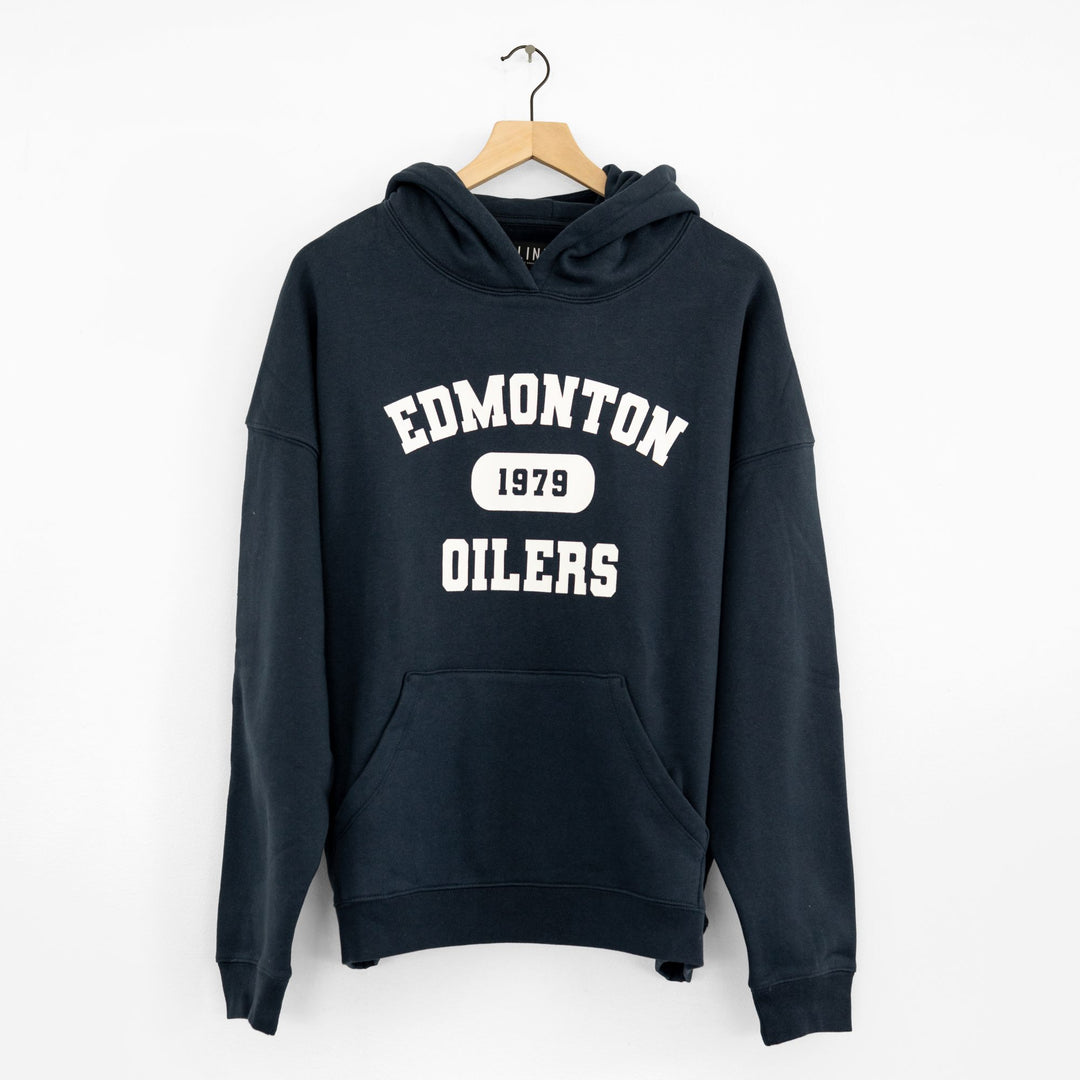 Edmonton Oilers Unisex Line Change Varsity Navy Hoodie