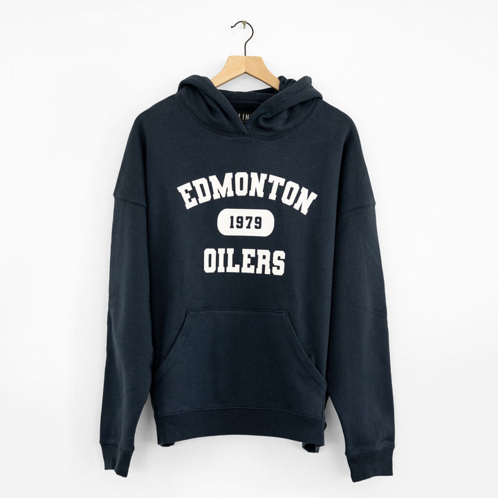 Edmonton Oilers Unisex Line Change Varsity Navy Hoodie