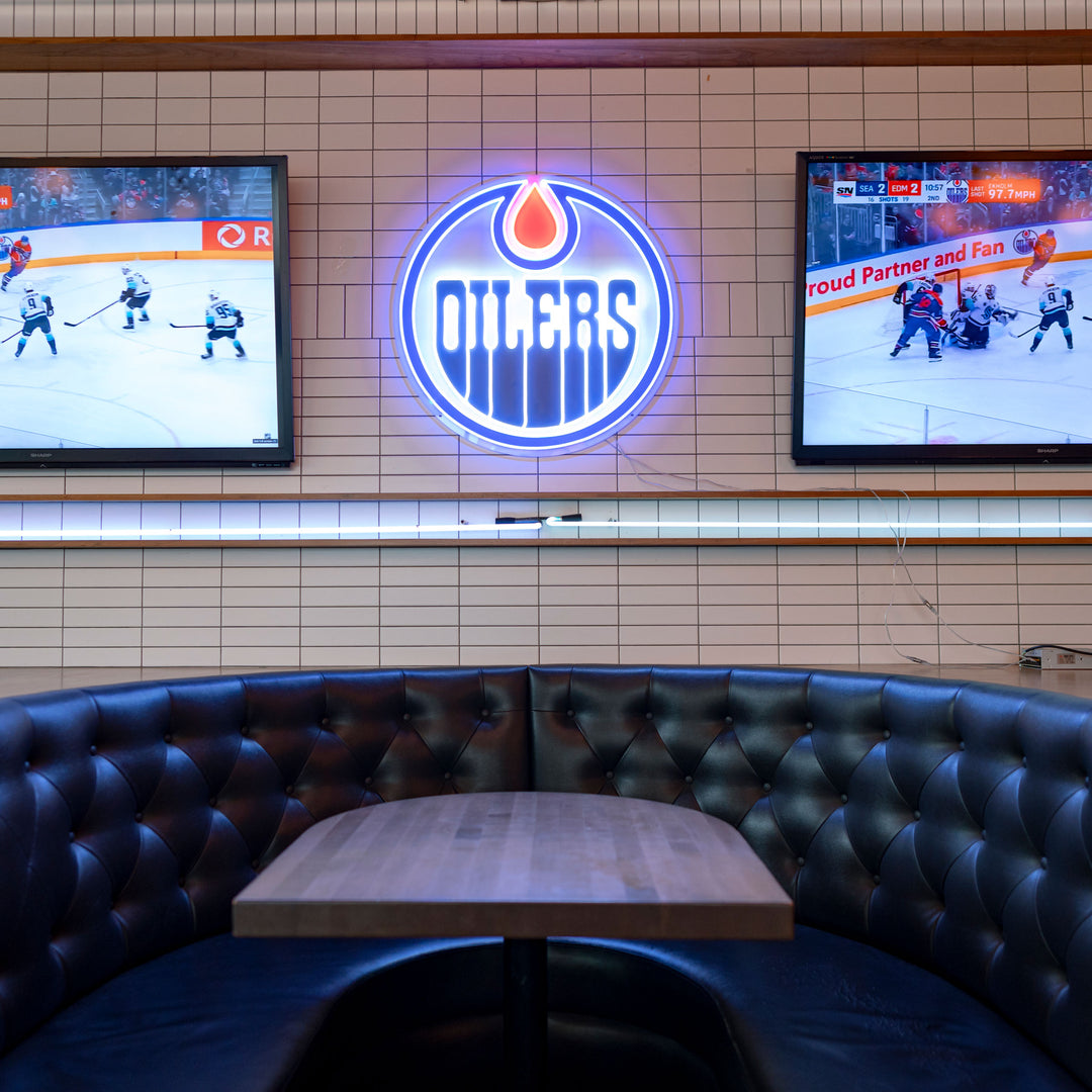 Edmonton Oilers Urban Now Large Logo Neon 32"x 32" Wall Sign