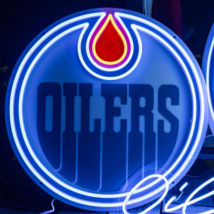 Edmonton Oilers Urban Now Logo Neon 24"x 24" Wall Sign