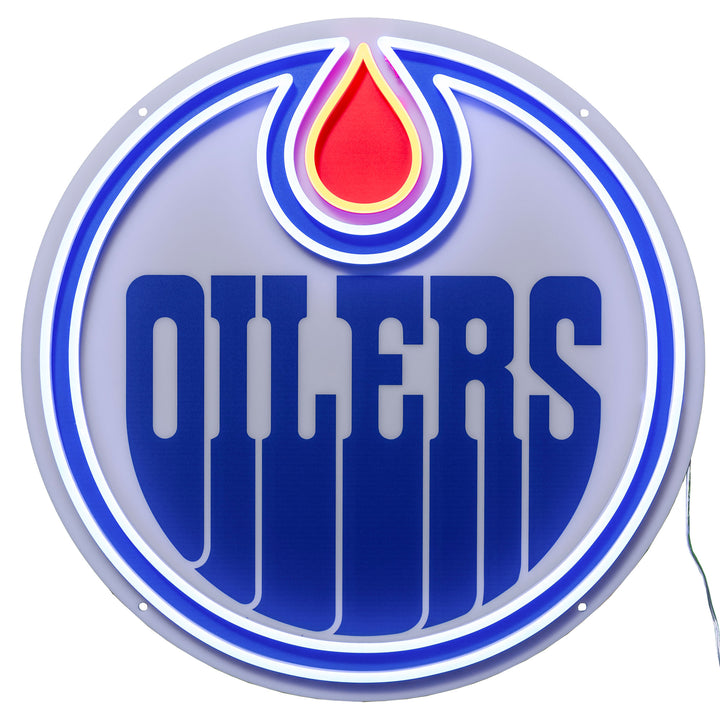 Edmonton Oilers Urban Now Logo Neon 24"x 24" Wall Sign