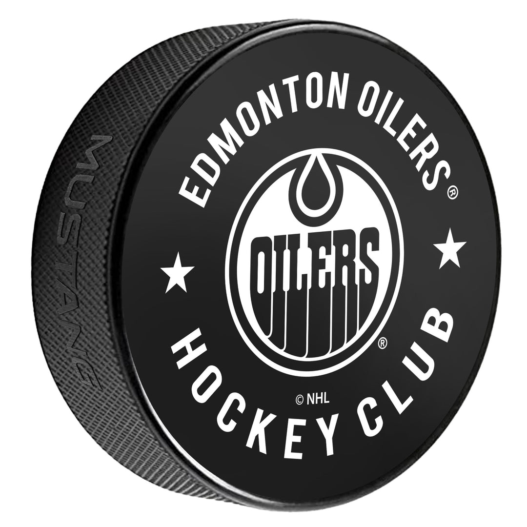 Edmonton Oilers White Logo Puck