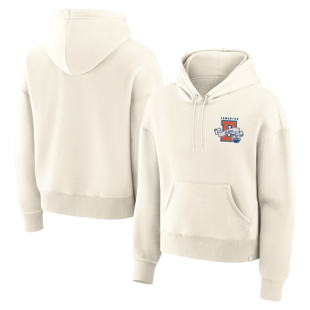 Edmonton Oilers Women's Fanatics Legacy Fleece Cream Pullover Hoodie