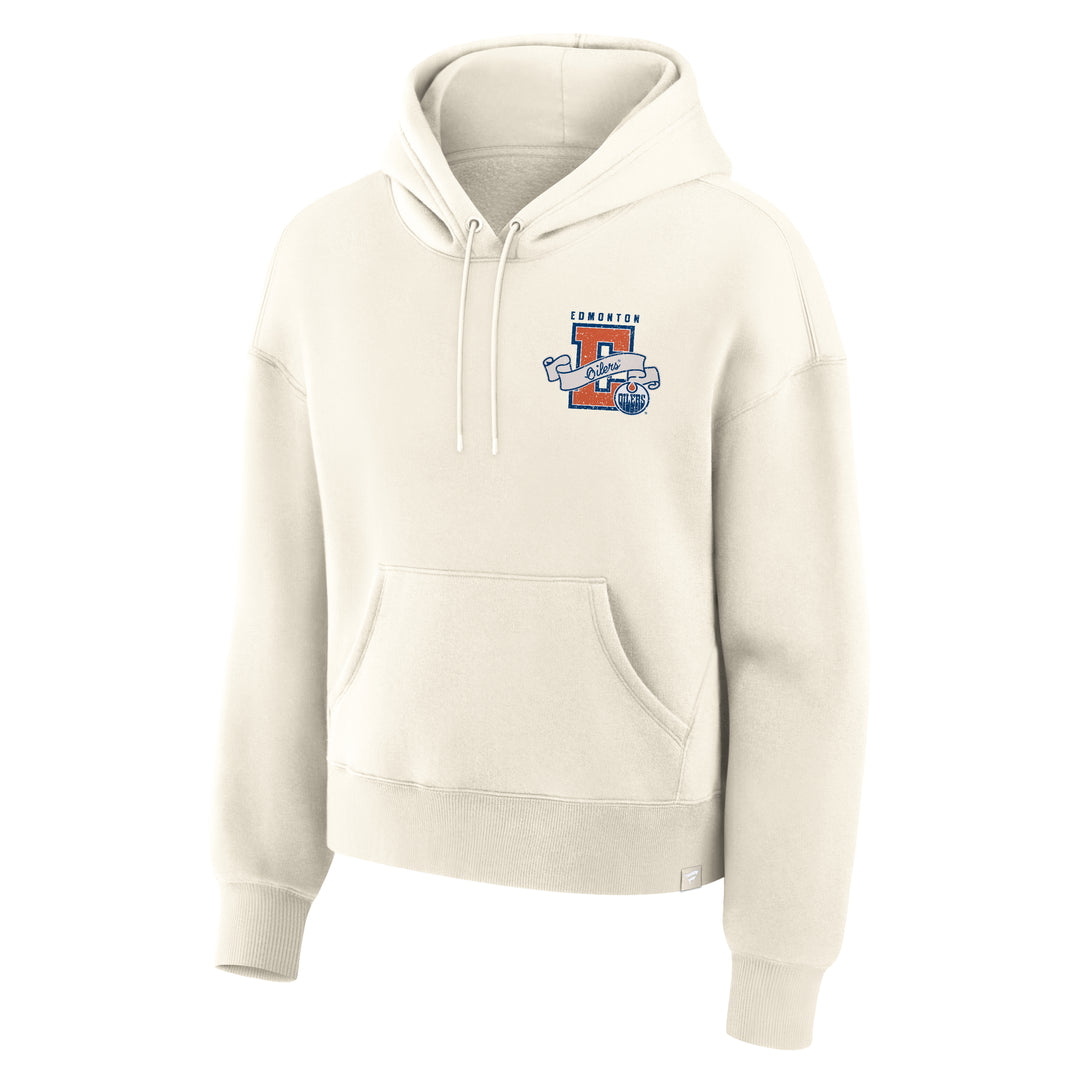Edmonton Oilers Women's Fanatics Legacy Fleece Cream Pullover Hoodie