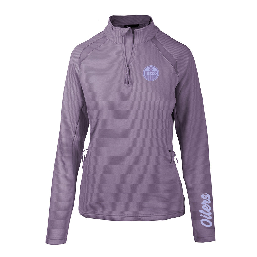 Edmonton Oilers Women's Levelwear Hadley Purple Half-Zip Jacket