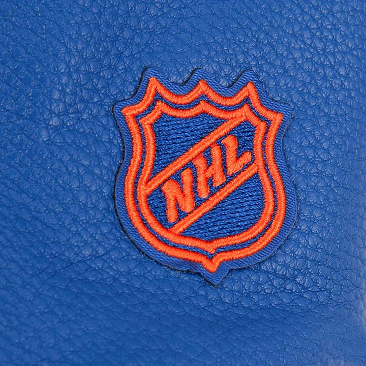 Edmonton Oilers Women's Pro Standard Alternate Logo Cream Wool Varsity Jacket