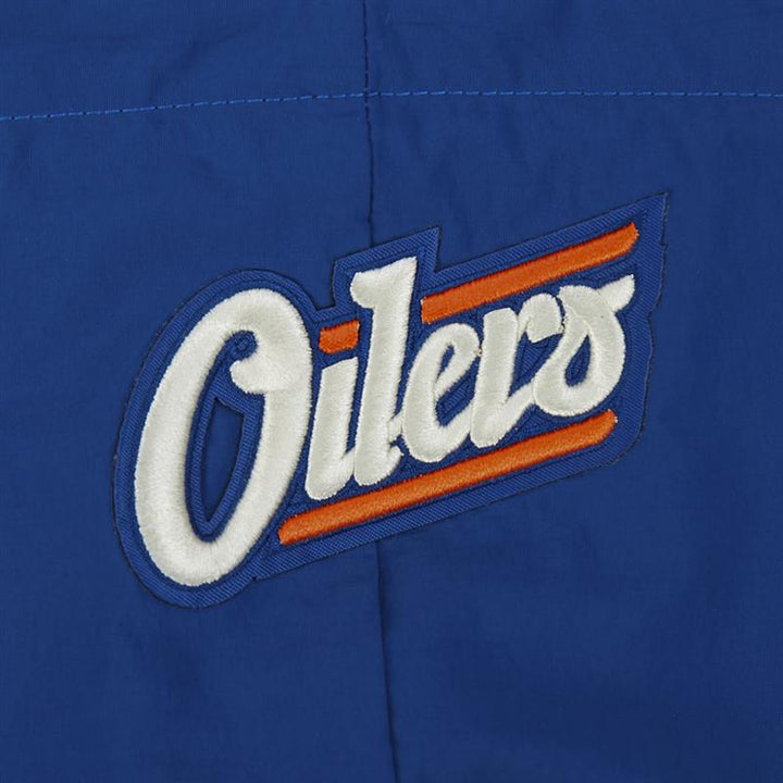 Edmonton Oilers Women's Pro Standard Alternate Logo Royal Boxy Cropped Half-Zip Jacket