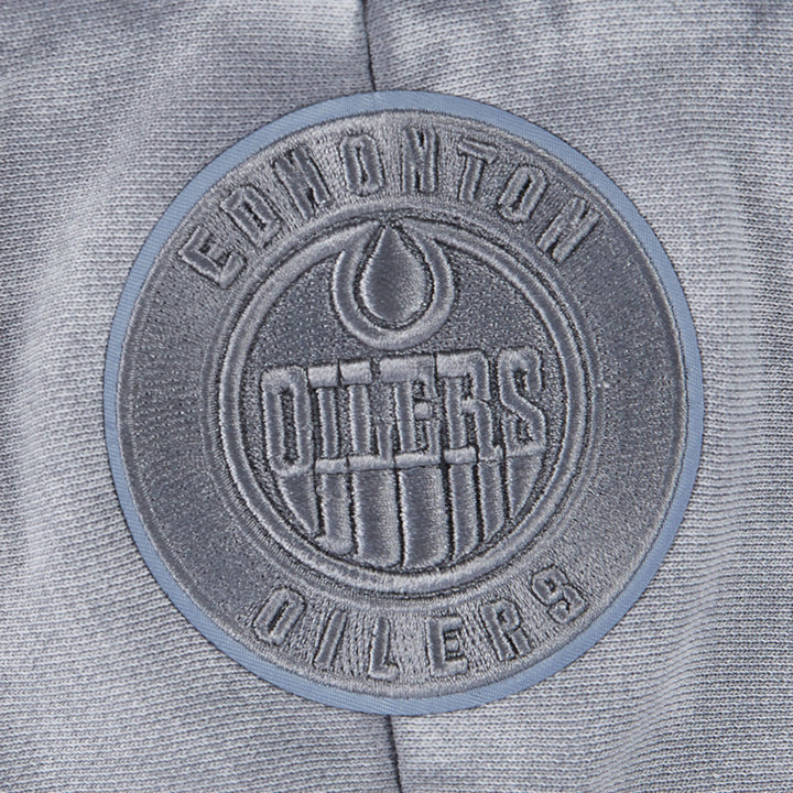 Edmonton Oilers Women's Pro Standard Enzyme Wash Grey Boxy Cropped Hoodie