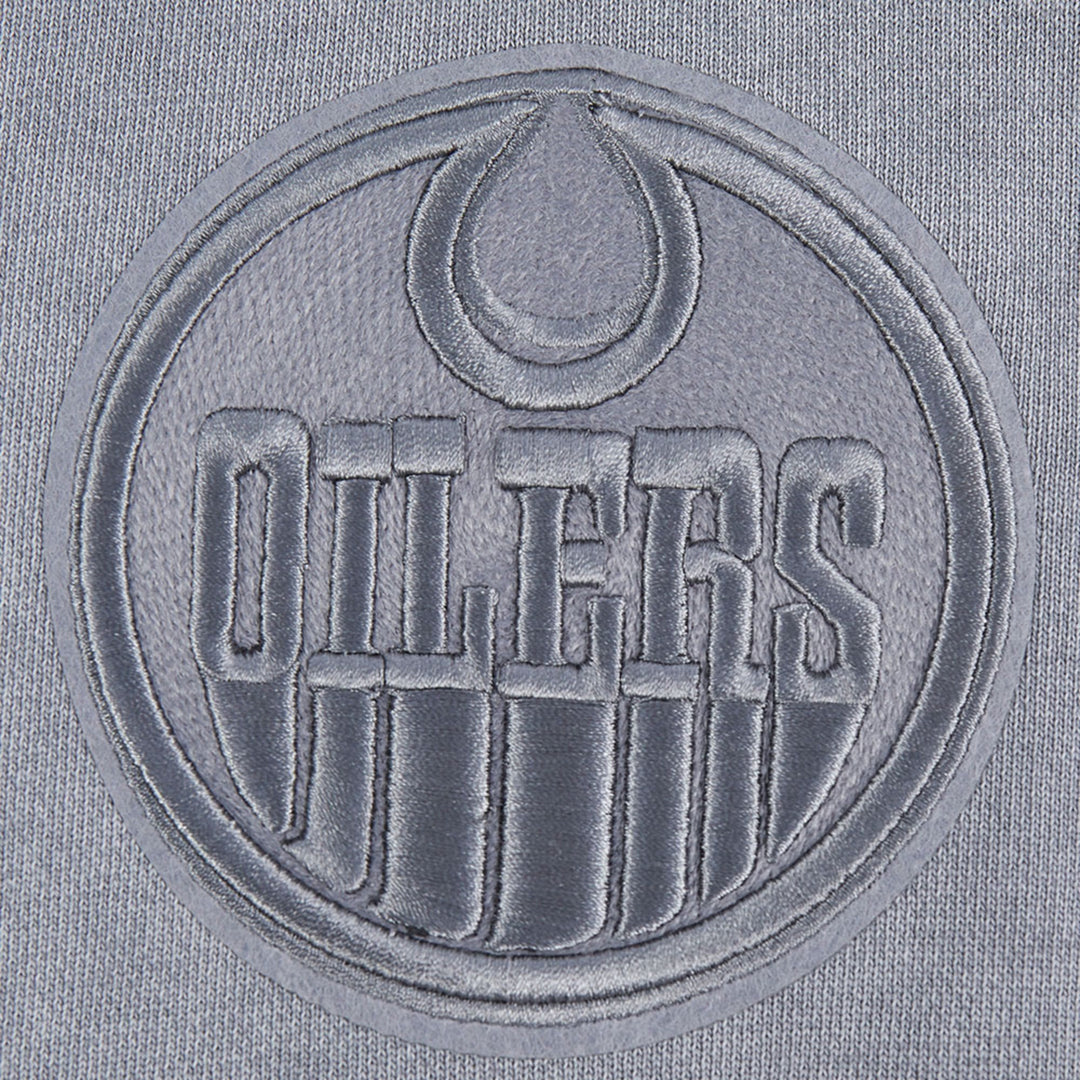 Edmonton Oilers Women's Pro Standard Enzyme Wash Grey Boxy Cropped Hoodie