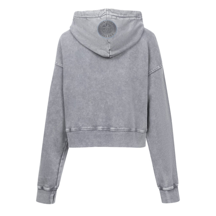 Edmonton Oilers Women's Pro Standard Enzyme Wash Grey Boxy Cropped Hoodie