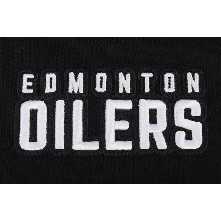 Edmonton Oilers Women's Pro Standard Pearls Black Boxy Cropped Crewneck Sweatshirt
