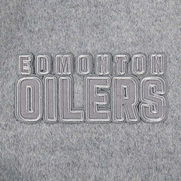 Edmonton Oilers Women's Pro Standard Reverse French Terry Wool Varsity Jacket