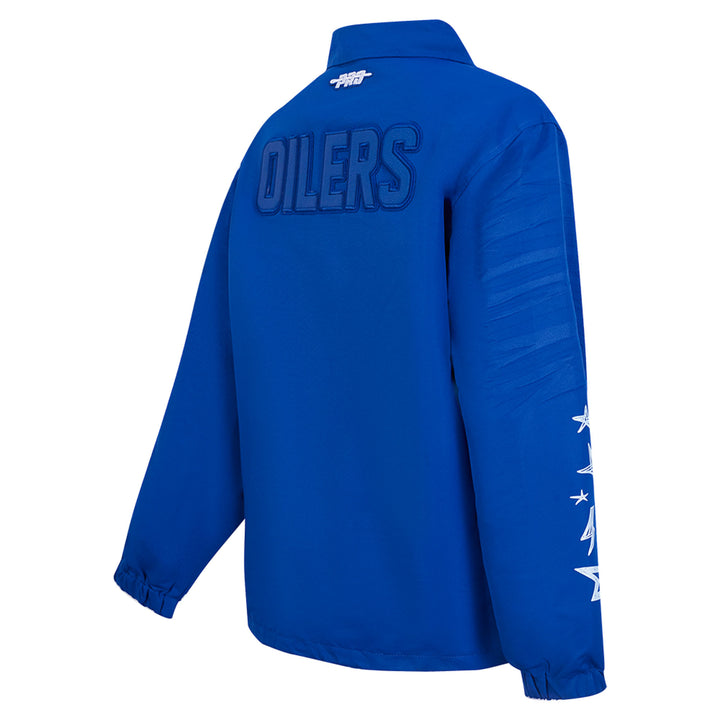 Edmonton Oilers Women's Pro Standard Sketchbook Blue Coach's Jacket