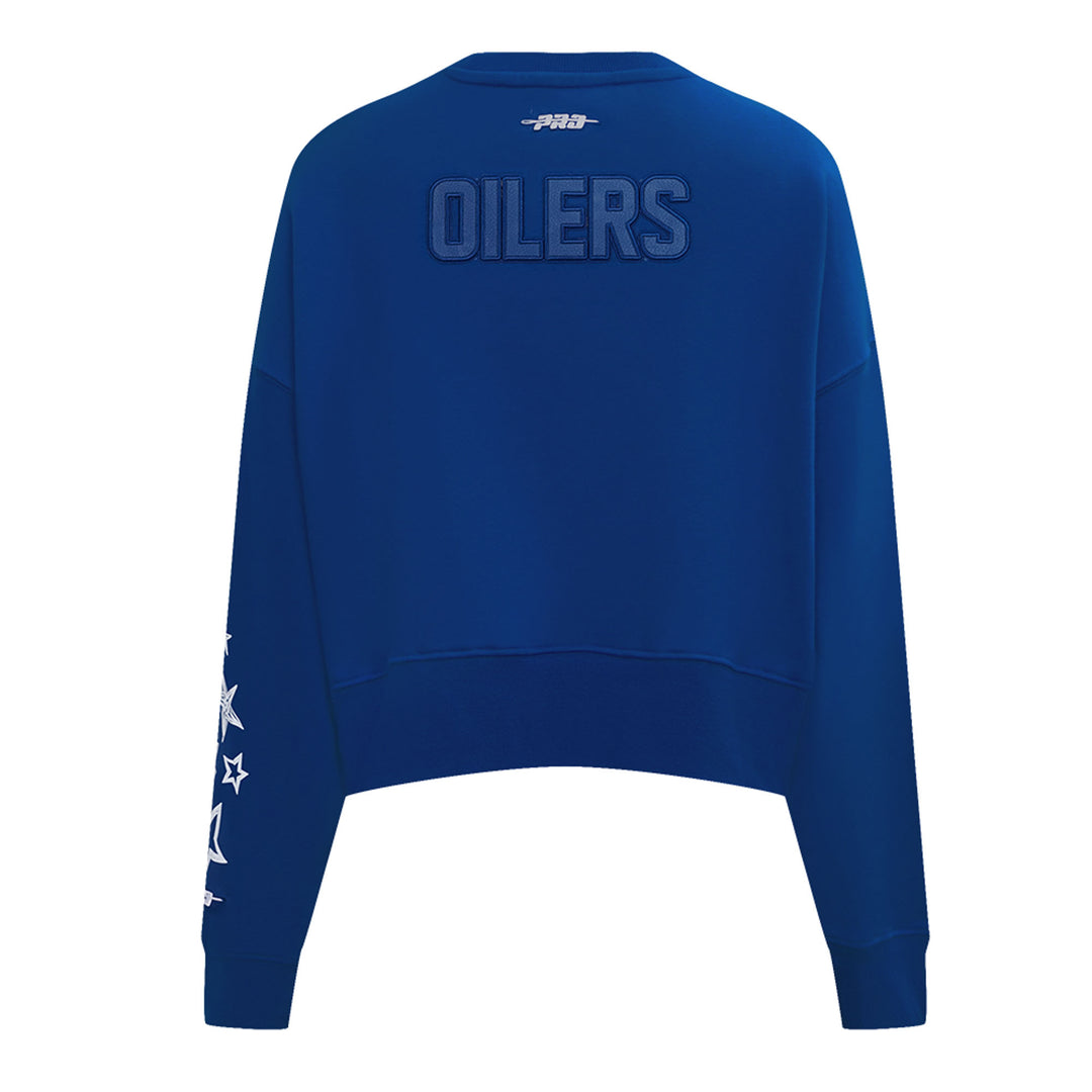 Edmonton Oilers Women's Pro Standard Sketchbook Blue Crewneck Sweatshirt