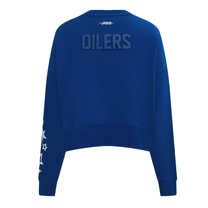 Edmonton Oilers Women's Pro Standard Sketchbook Blue Crewneck Sweatshirt