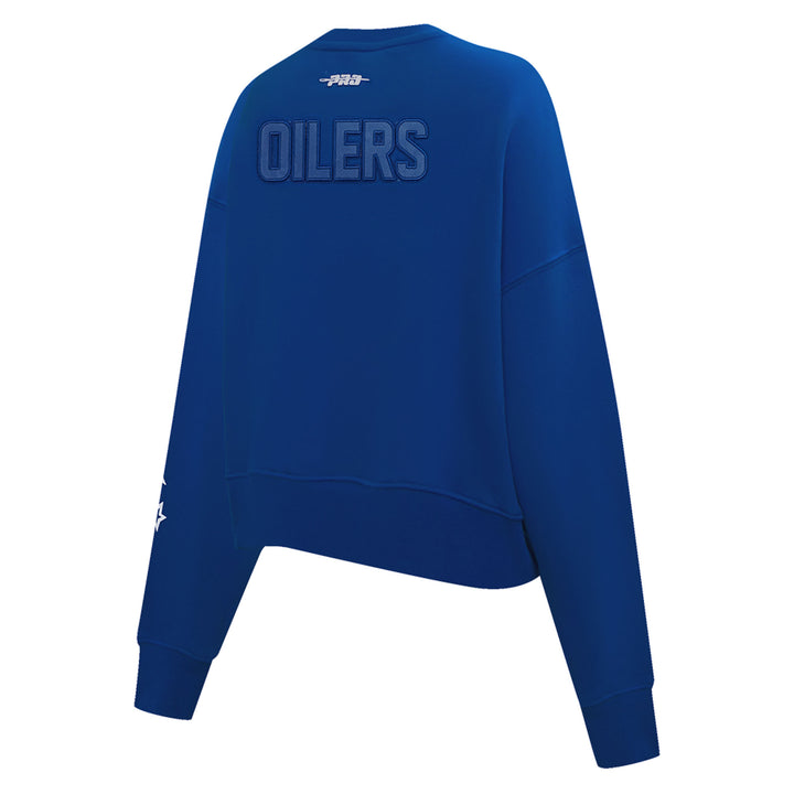 Edmonton Oilers Women's Pro Standard Sketchbook Blue Crewneck Sweatshirt