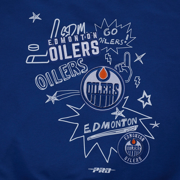 Edmonton Oilers Women's Pro Standard Sketchbook Blue Crewneck Sweatshirt