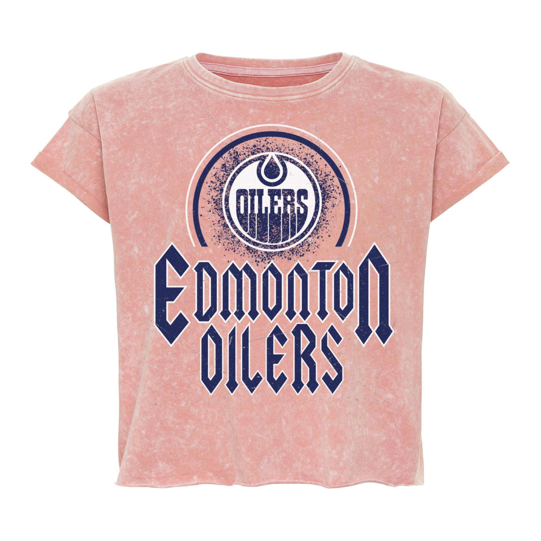Edmonton Oilers Women's Sportiqe Gwen Coral Almond Orange Cropped T-shirt