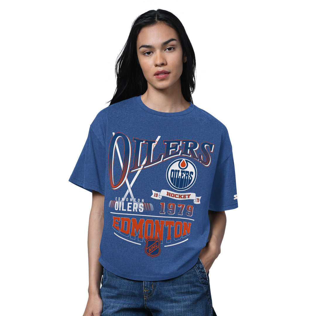 Edmonton Oilers Women's Starter Royal Blue Hall Of Fame T-Shirt