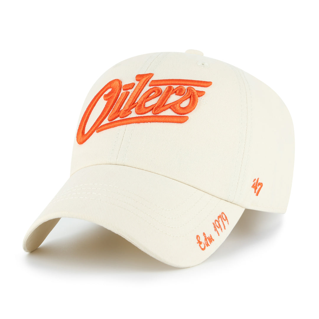 Edmonton Oilers Women's '47 Cream Miata Alternate Logo Clean Up Adjustable Hat