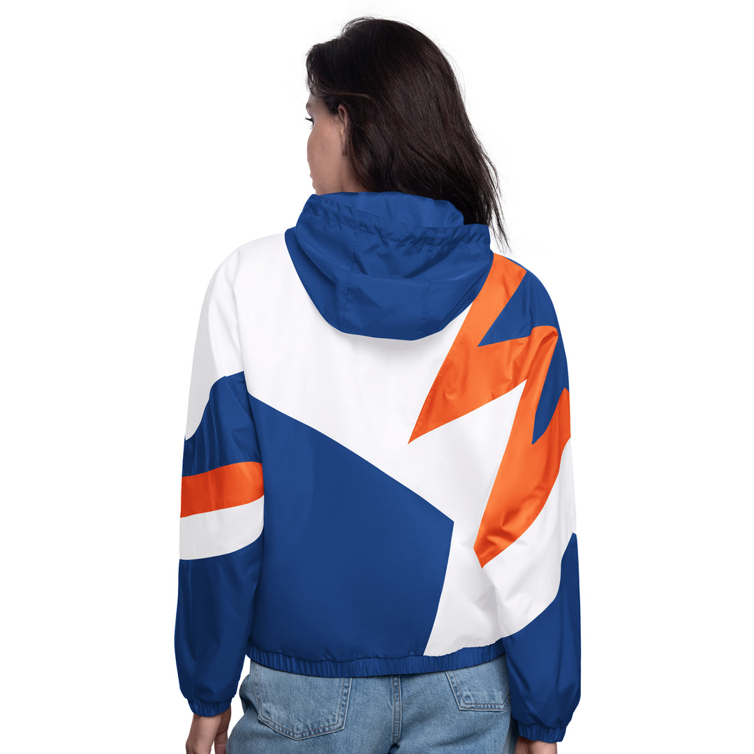 Edmonton Oilers Women's Starter Royal & White Lead Off Full-Zip Jacket